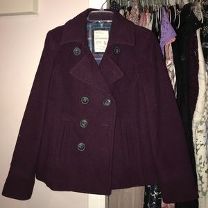 Aéropostale womens plum wool peacoat